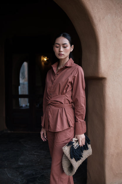 Nara Front knot Shirt Copper