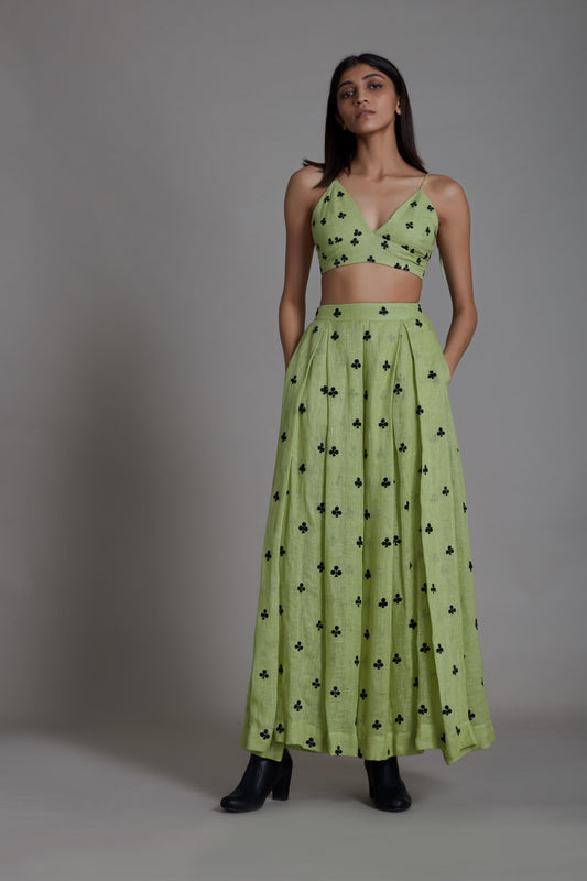 Club Lehenga Set-Green