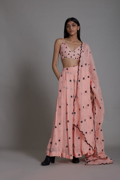 Club Lehenga Set-Pink