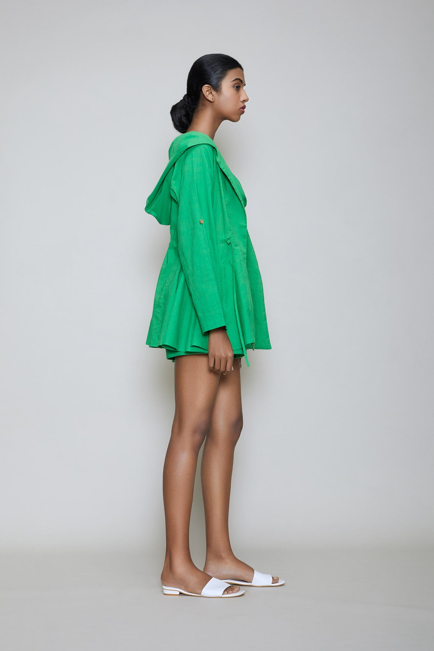 Mati Hooded Jacket & Shorts 3 PCS Set - Green