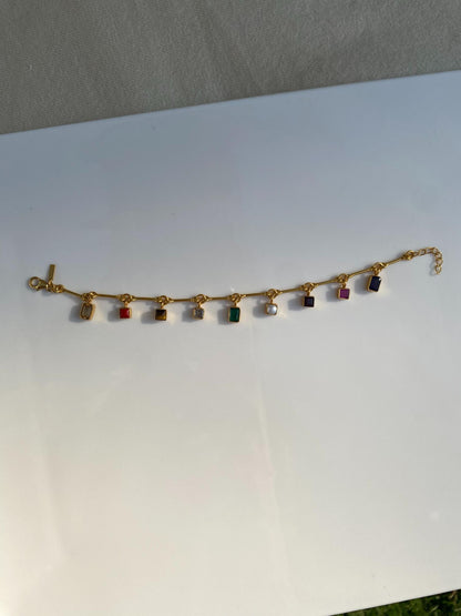 Navratna Bar Bracelet