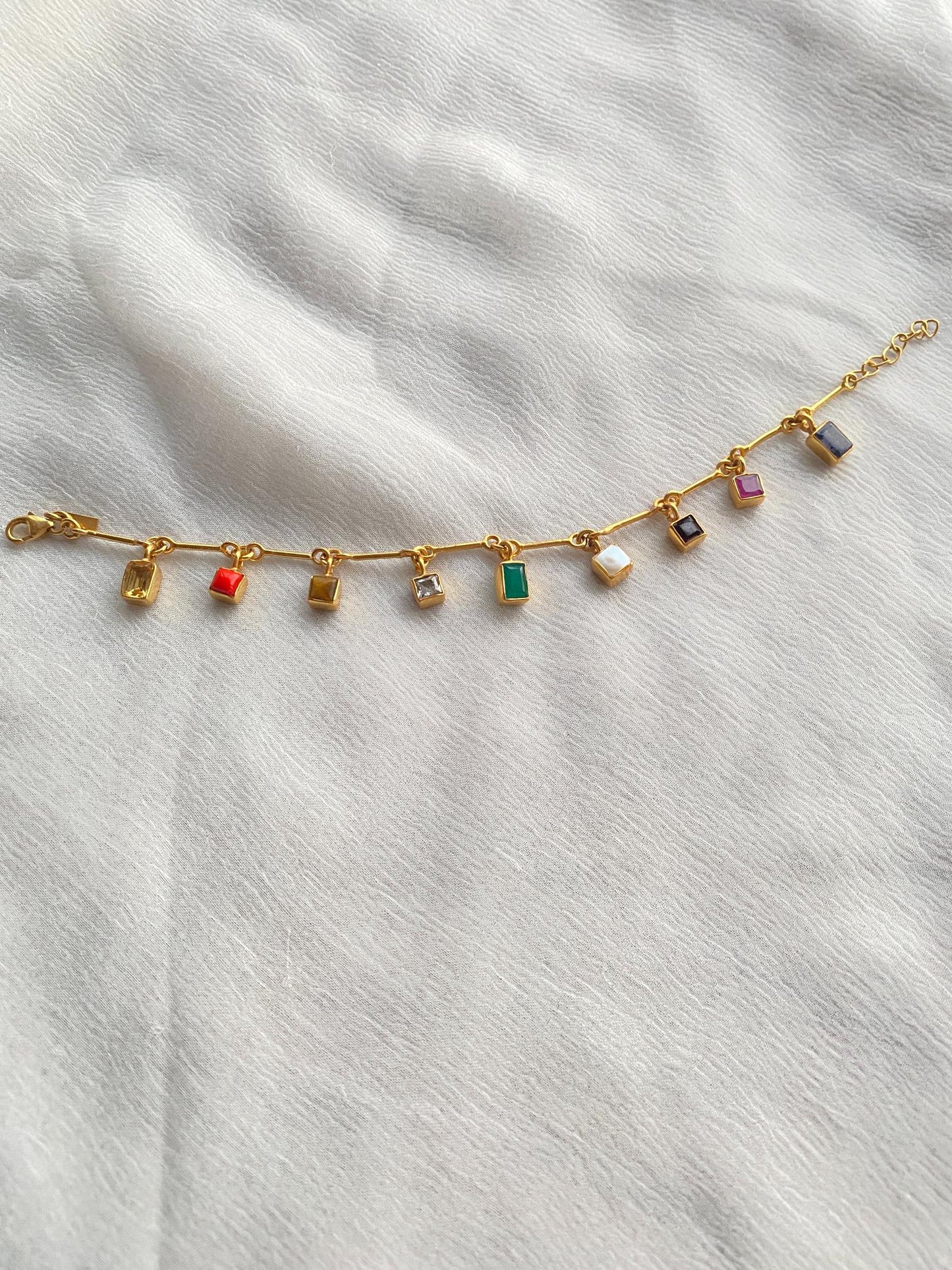 Navratna Bar Bracelet