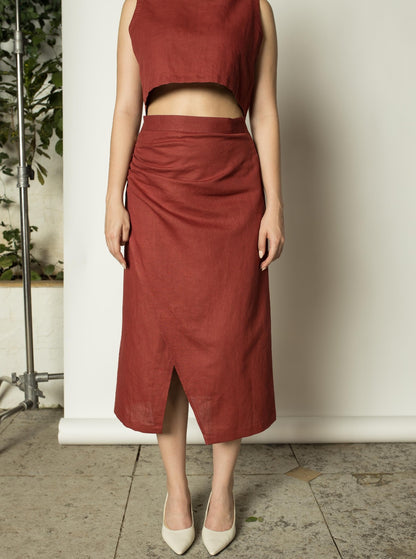 Draped Wrap-Around Skirt