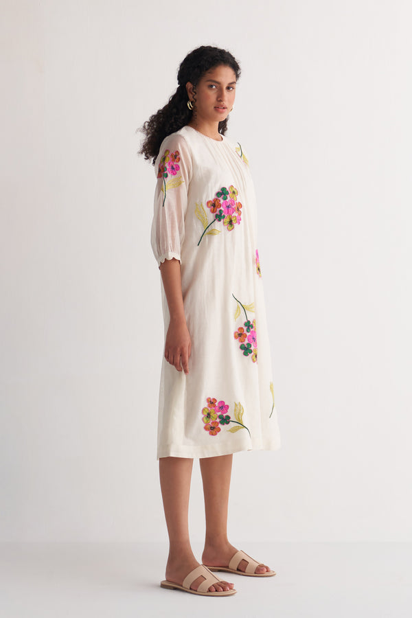 Ivory Floral Bunch Dress