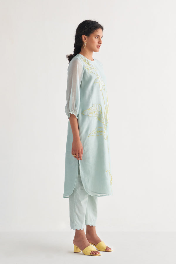 Blue Sea Breeze Couching Dress with Pants