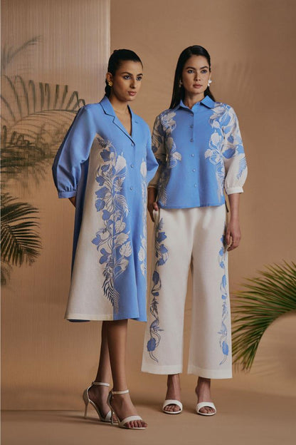 Blue Ivory Petal Safari Co-ord Set