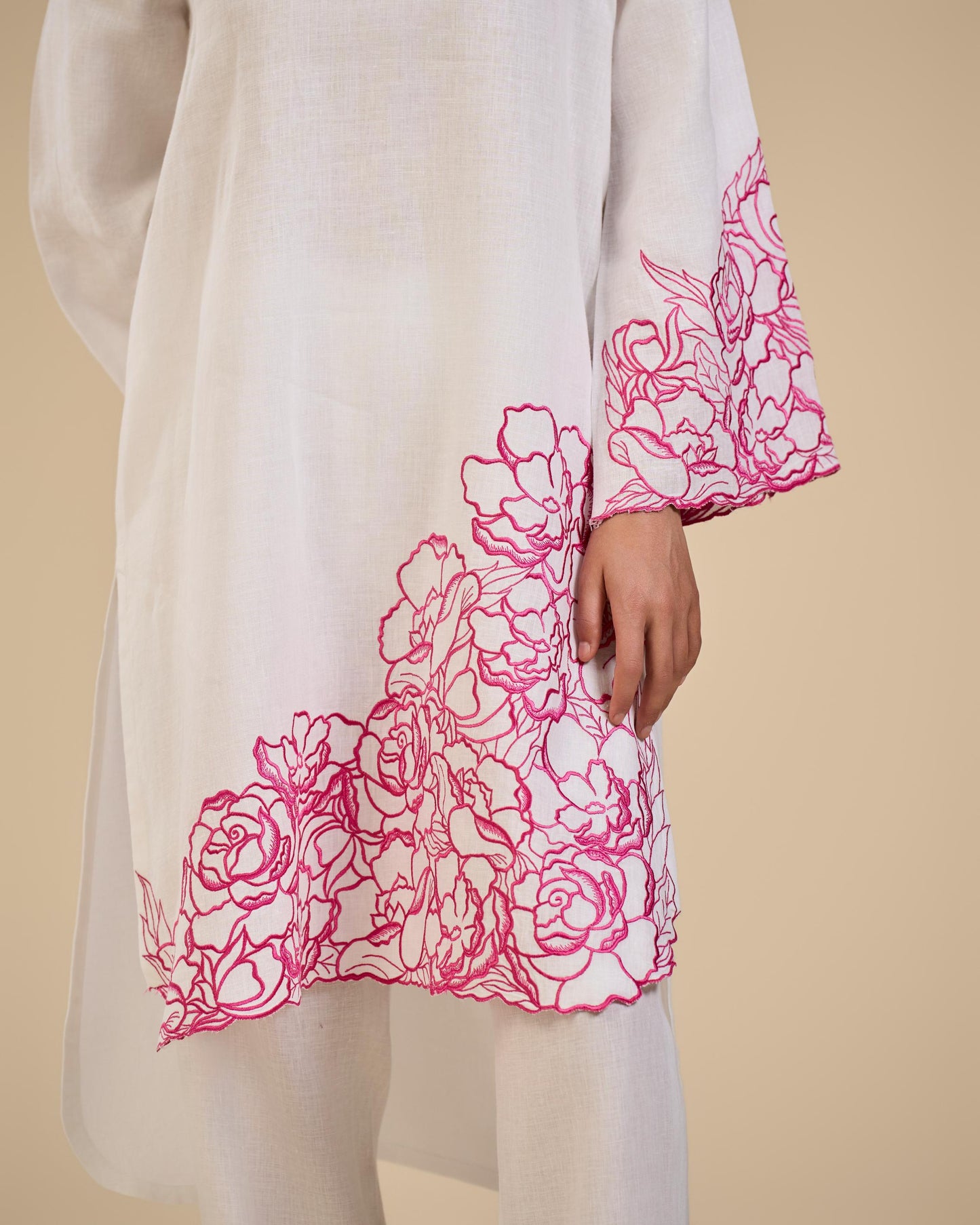 Rose Garden Co-ord set in Pink embroidery