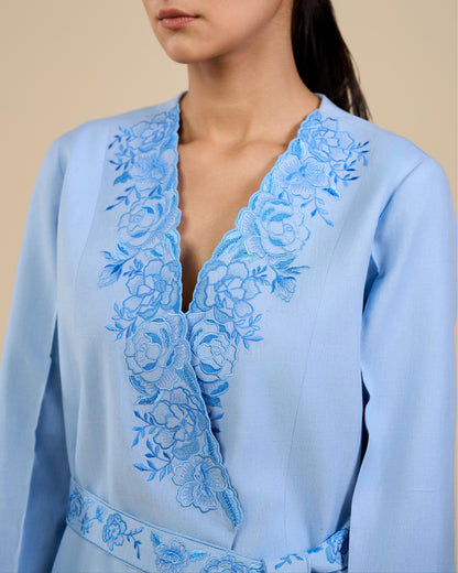 Blue Rose Embroidered Jacket