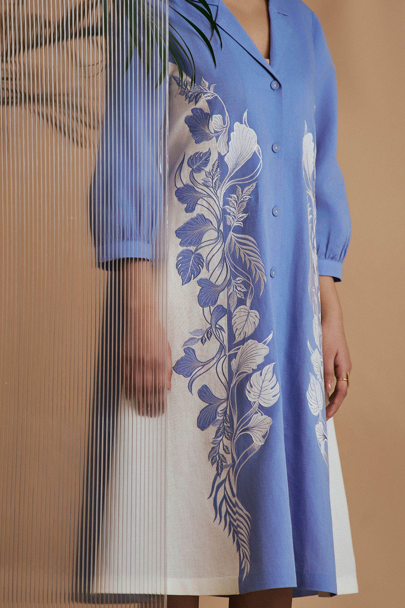 Blue Petal Safari A-Line Dress