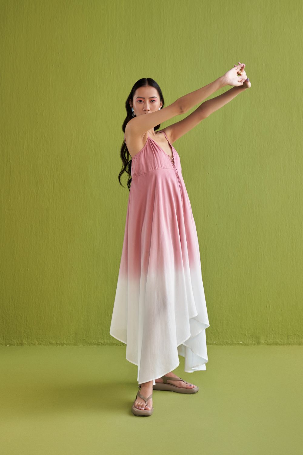 Pink Sea Lyocell Maxi Dress