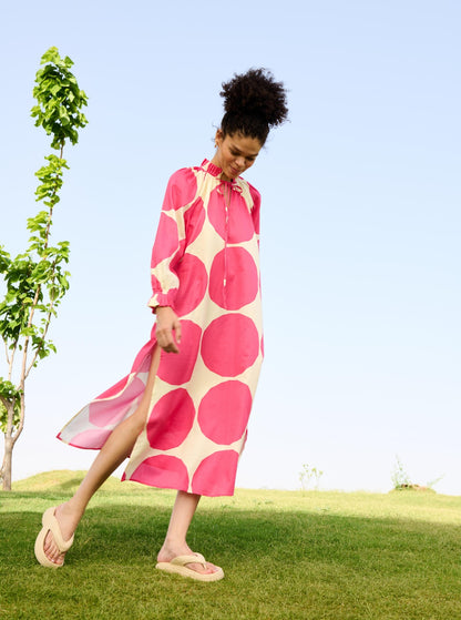 Daisy Dress (Polka Pink)