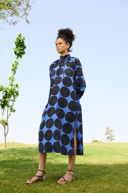 Daisy Dress (Polka Blue)