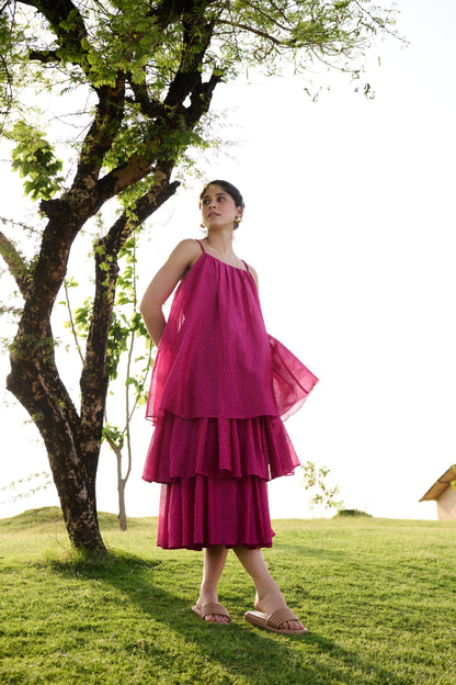 Princess Dress (Hot Pink Block Print)