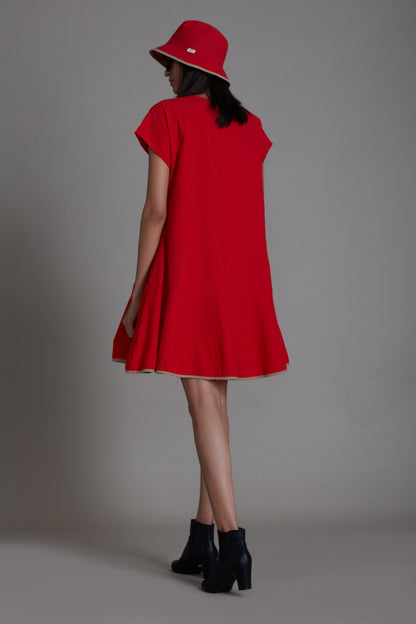 Red A-line Dress