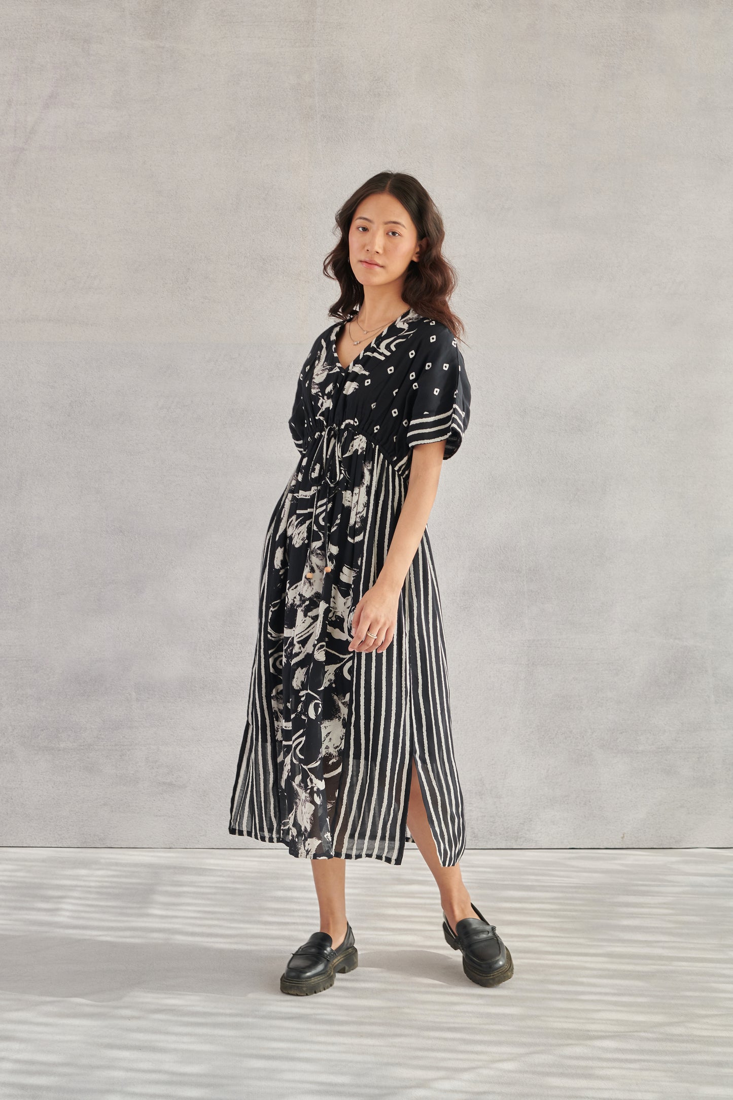 Kai Black Printed Kaftan Dress