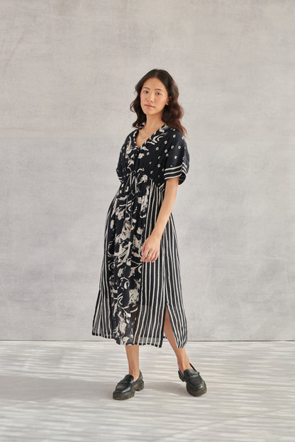 Kai Black Printed Kaftan Dress