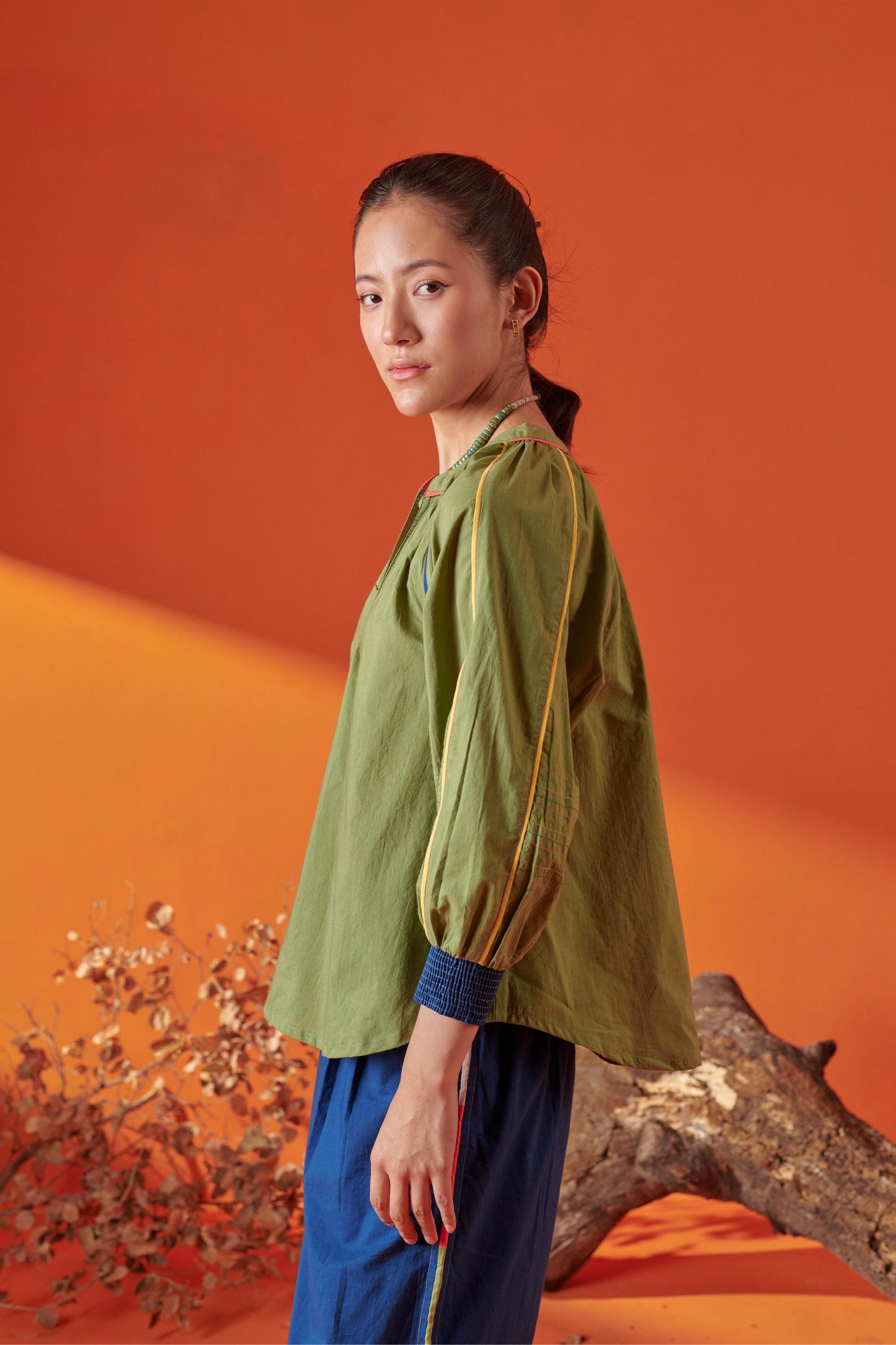 Plush Green Raglan Sleeve Top
