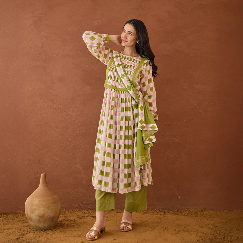 Rosewood Plaid Kurta Set