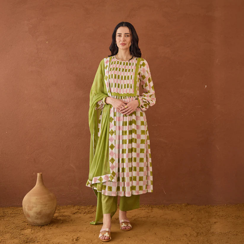Rosewood Plaid Kurta Set