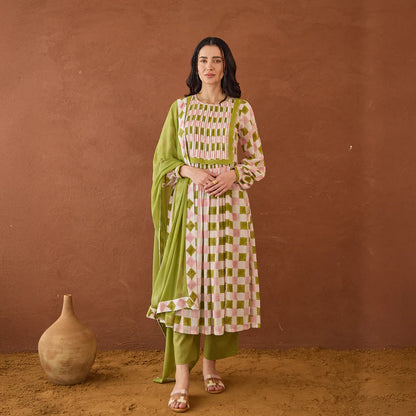 Rosewood Plaid Kurta Set
