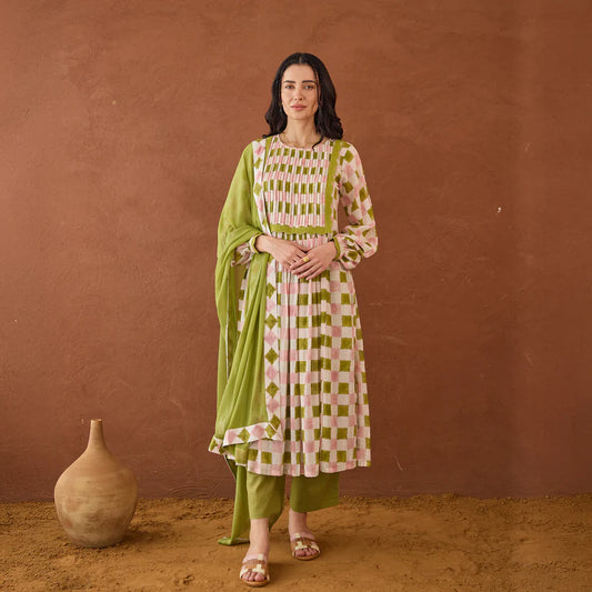 Rosewood Plaid Kurta Set