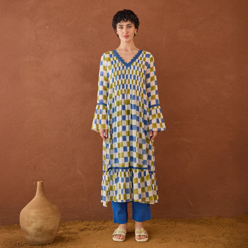 Cloudburst Plaid Kurta Set