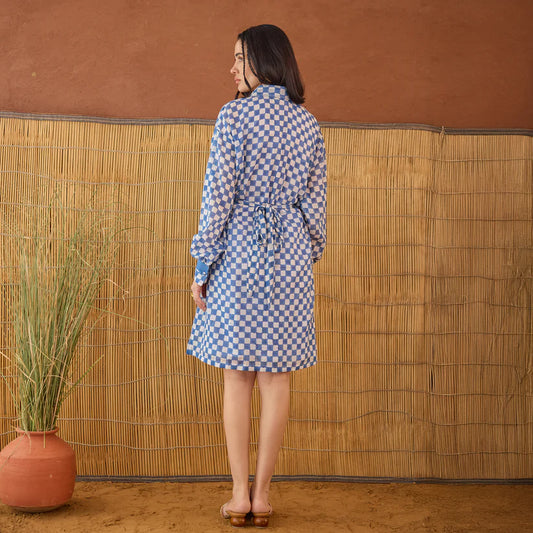 Indigo Breeze Shirt Dress