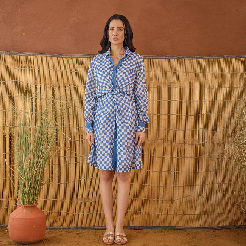 Indigo Breeze Shirt Dress