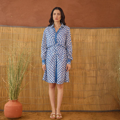 Indigo Breeze Shirt Dress