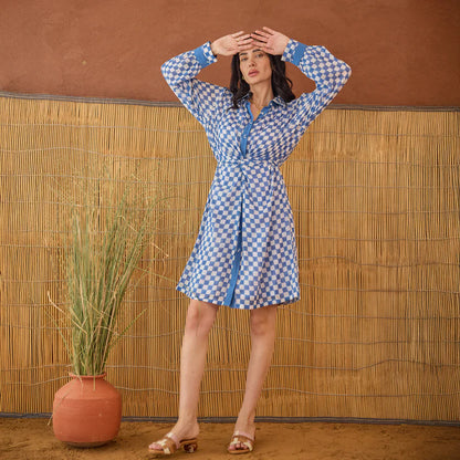 Indigo Breeze Shirt Dress