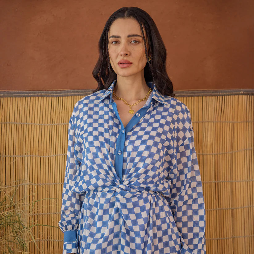 Indigo Breeze Shirt Dress