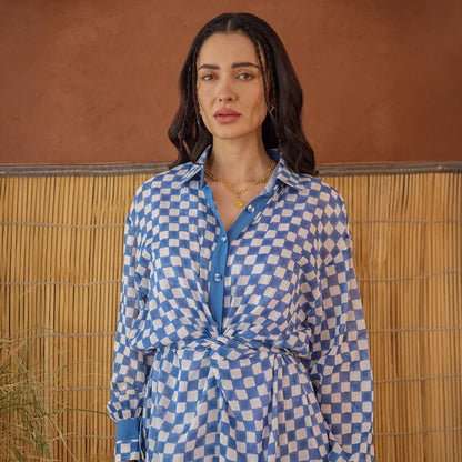 Indigo Breeze Shirt Dress