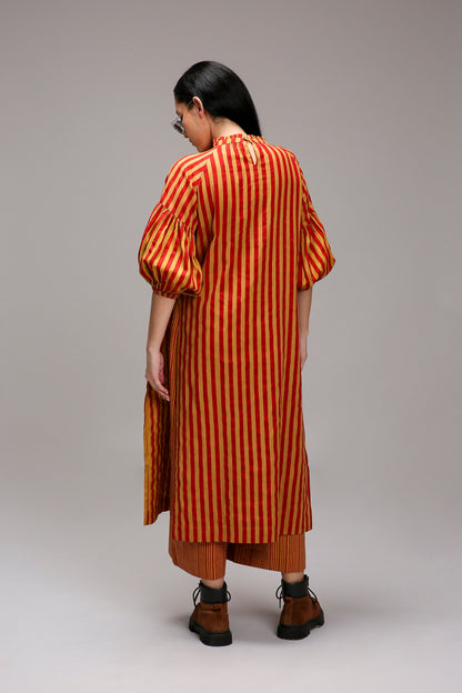 Tan-Brown Red Striped Big Joker Tunic