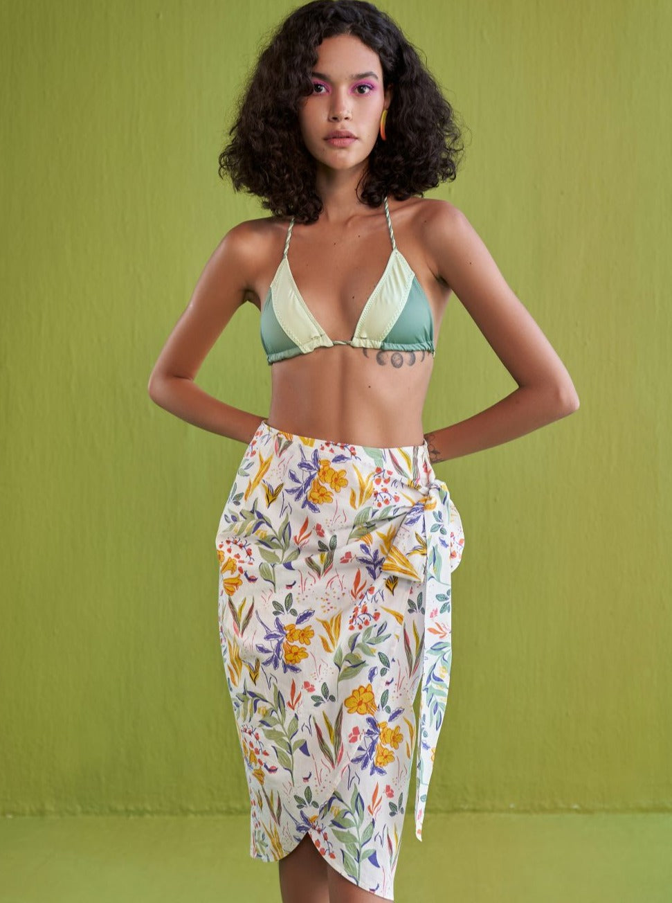 Tropical Garden Organic Cotton Wrap Skirt