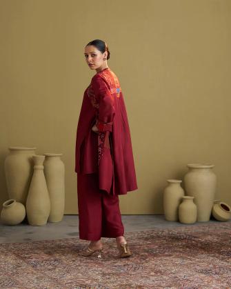 The Burgundy Anokhi Jacket with Patan Patola