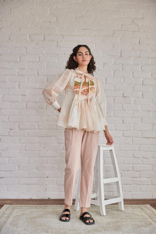 Pants Peachish Pink khadi