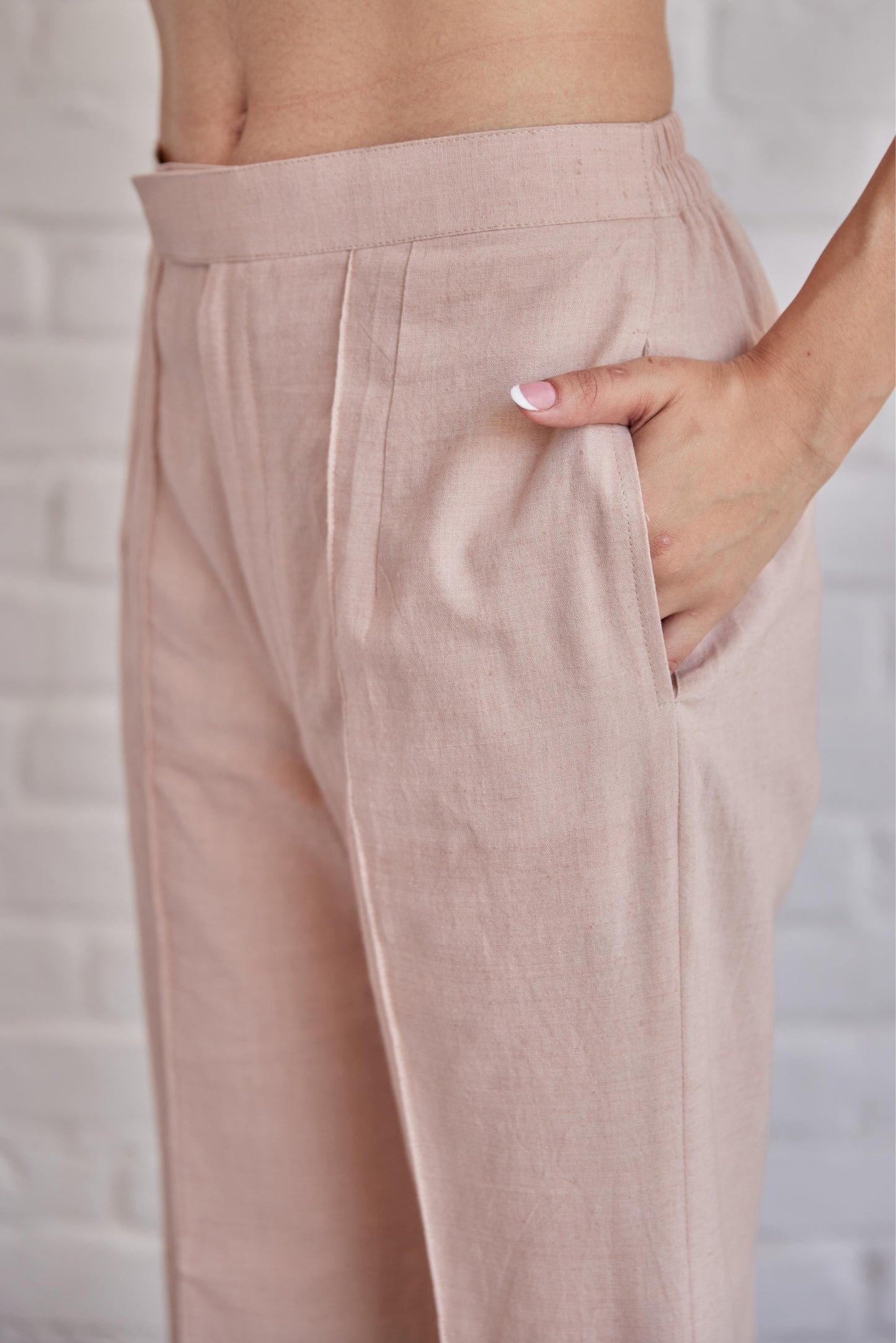 Pants Peachish Pink khadi