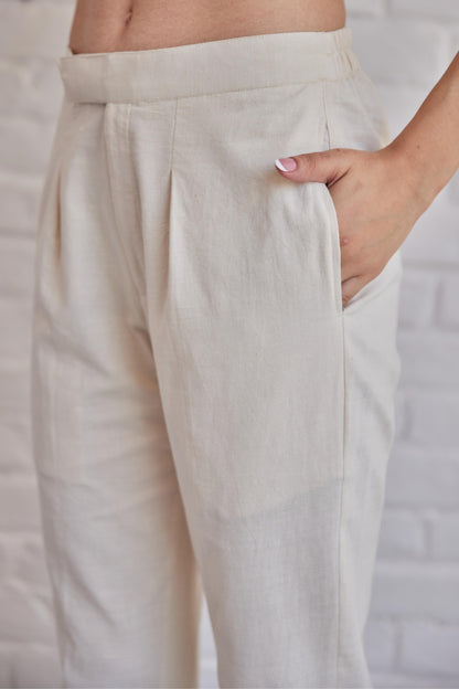 Pants White Khadi