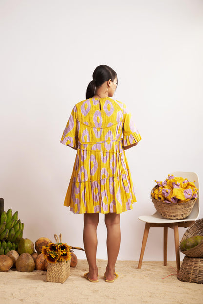 Dally Dress (Mustard and Lilac)