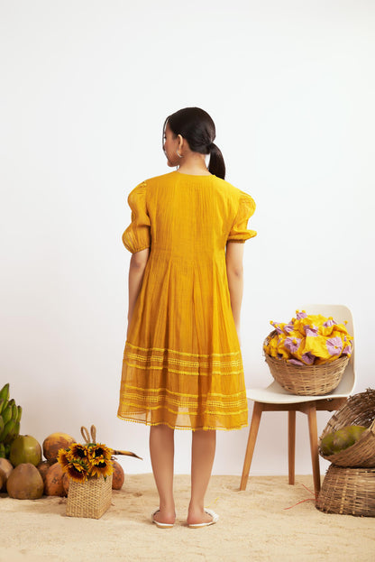 Olio Dress (Mustard and Lilac)