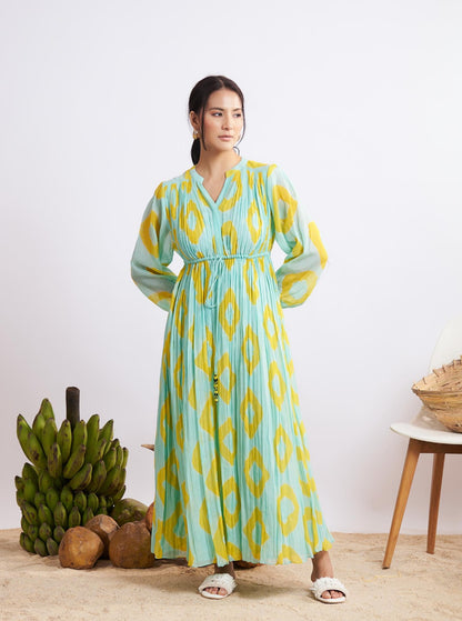 Rue Dress (Blue and Yellow Bandani)