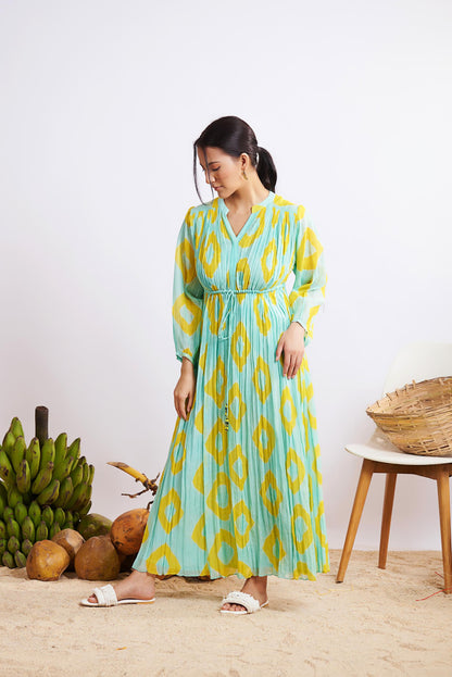 Rue Dress (Blue and Yellow Bandani)