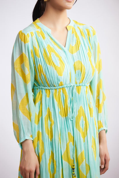 Rue Dress (Blue and Yellow Bandani)