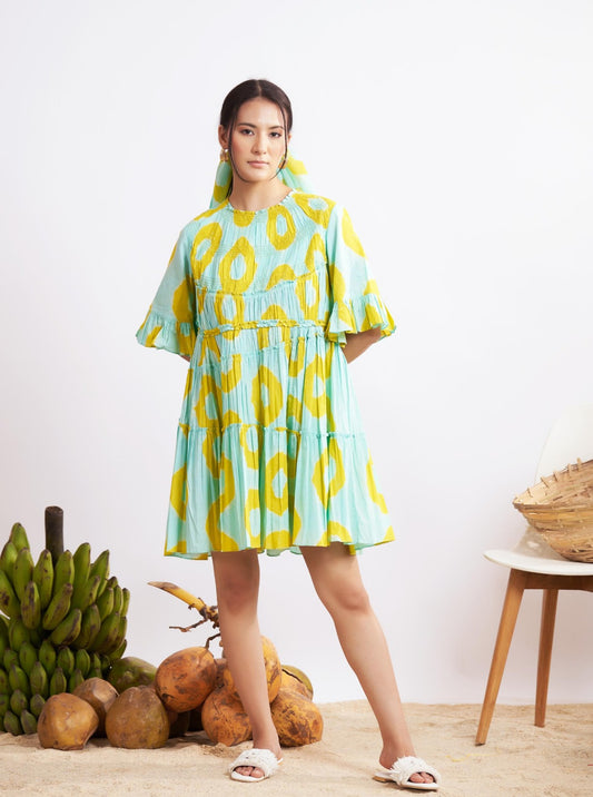 Dally Dress (Blue and Yellow Bandani)