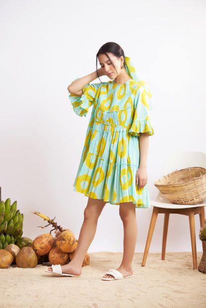 Dally Dress (Blue and Yellow Bandani)