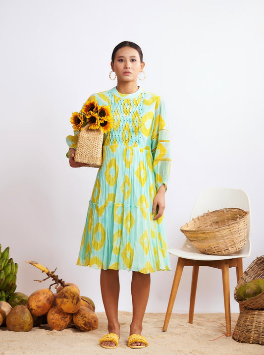 Ruby Dress (Blue and Yellow Bandani)