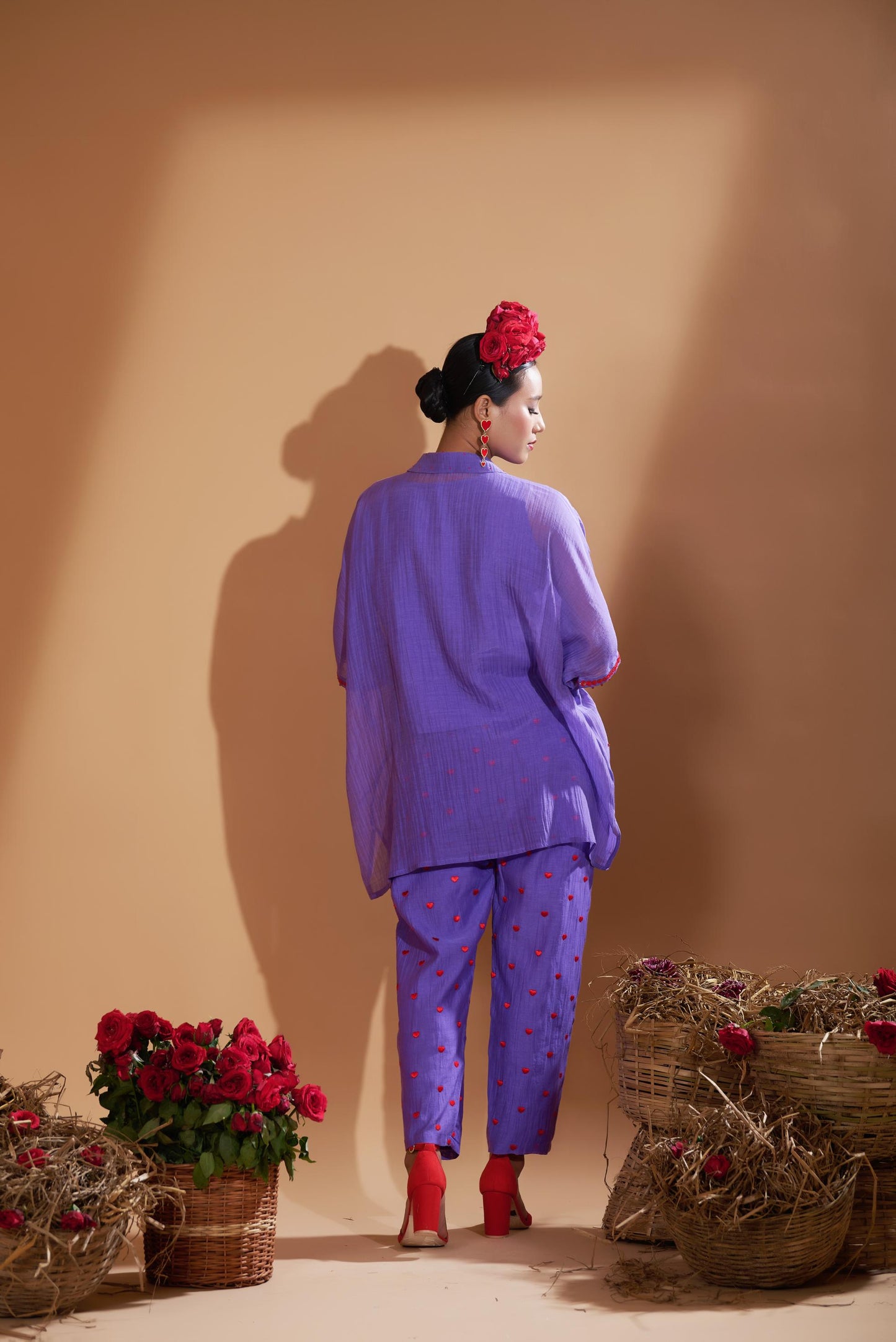 Rosy Kaftan Set (Lilac Blue)