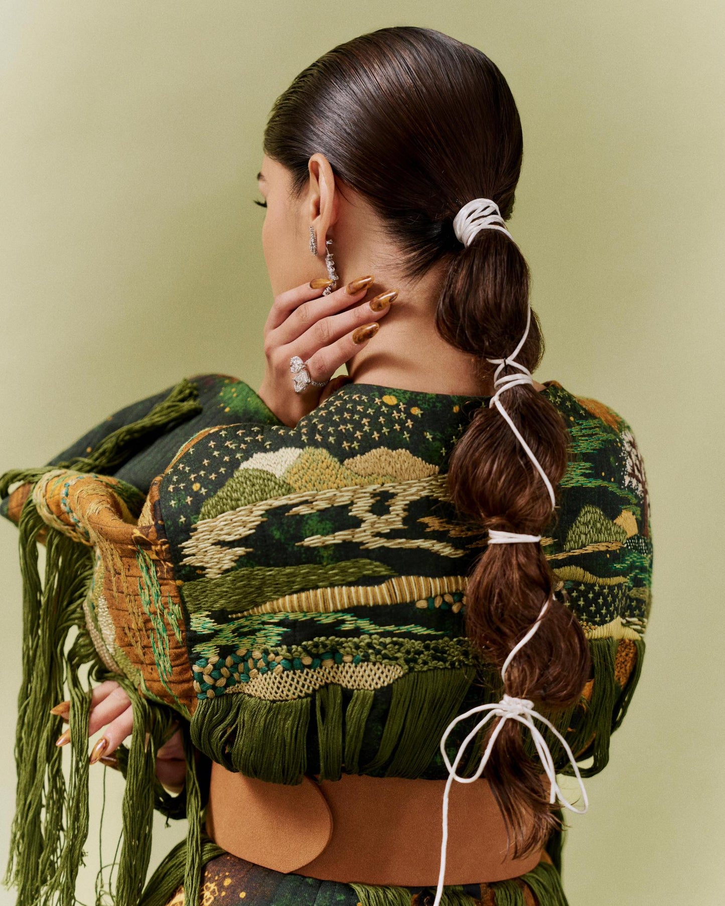 Green Galaxy Quilted Kimono Dress