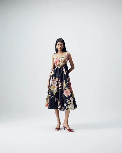 Carmine Embroidered Dress