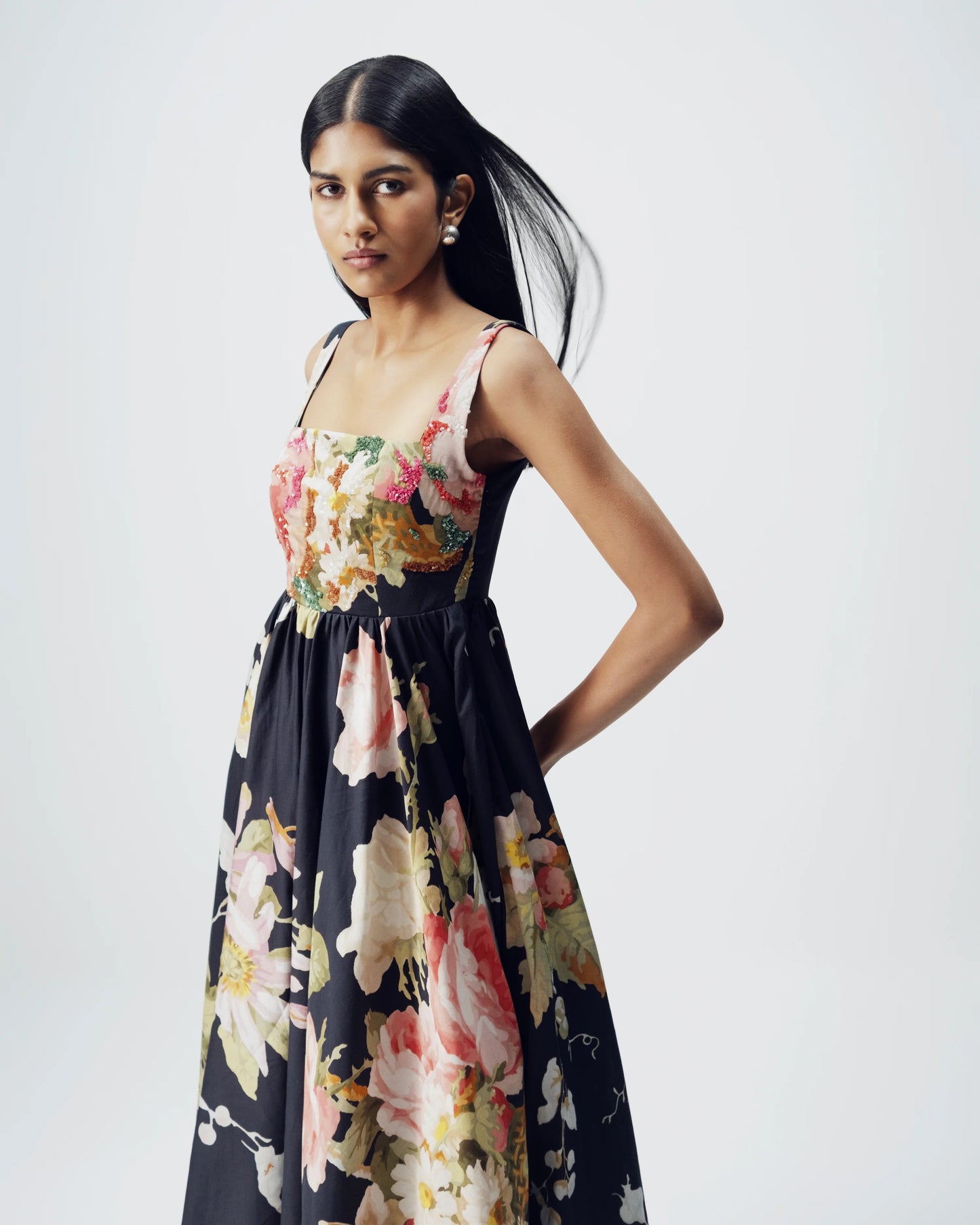 Carmine Embroidered Dress